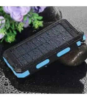 Cargador portátil solar de 20000 mAh, luz LED para 2 cargadores USB y incorporada con brújula