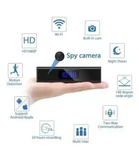 B09FJRDL9H Cámara espía, con Bluetooth, aplicación de teléfono, visión nocturna, activación por movimiento, para interior de Coinser