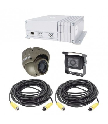 Kit de Sistema de videovigilancia móvil AHD todo en uno XMR400HSKIT incluye MDVR de 4 canales, 2 cámaras