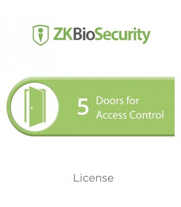 ZKCVACP5 Licencia para ZKBiosecurity permite gestionar hasta 5 puertas para control de acceso