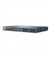 Switch DS-3E03-18PE PoE 250 Metros LARGA DISTANCIA / 16 puertos 802.3at (30W) 10/100 Mbps + 2 puertos Gigabit + 2 puertos SFP