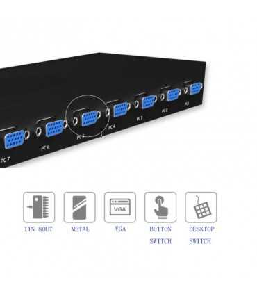 801UKL PORT SMART KVM SWITCH MANUAL KEY PRENSA VGA CONMUTADOR DE EXTENSIÓN USB MANDO A DISTANCIA CON CABLE ORIGINAL DE CONSOLA