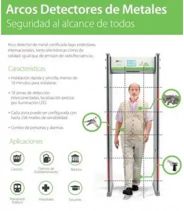 ZK-D3180S-TD Detector de Metales con Deteccion de Temperatura