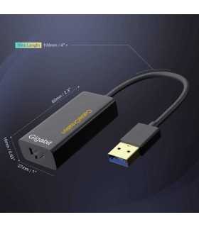 IMEXX IME-41102 ADAPTADOR USB ETHERNET, ADAPTADOR DE RED LAN CON CABLE USB 3.0 A 10/100/1000 GIGABIT