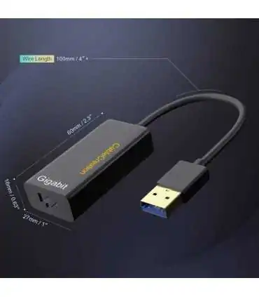IMEXX IME-41102 ADAPTADOR USB ETHERNET, ADAPTADOR DE RED LAN CON CABLE USB 3.0 A 10/100/1000 GIGABIT