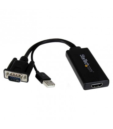 VGA2HDU Adaptador VGA a HDMI con Audio USB, Convertidor VGA a HDMI para PC o DVR