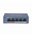 Switch DS-3E0105P-EMB PoE+ / 250m PoE LARGA DISTANCIA / 4 puertos 802.3af/at (30W) 100 Mbps + 1 puerto 100 Mbps