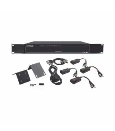 KITTT4PVTURBOX 150 metros en 4K, 200 metros en 5 MP, VIDEO+PODER / 4 Canales / TODO INCLUIDO PARA RACK