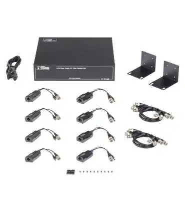 KITTT8PVTURBOX Transcriptor de 150 metros en 4K, 200 metros en 5 MP, VIDEO+PODER de 8 Canales, Rack, video (HD-TVI) de hasta 4K