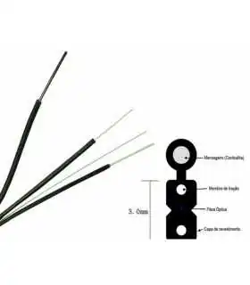 GFO-023 Metros de Fibra óptica para Exteriores, G657A, 1 hilo , Chaqueta LSZH, 1 Cable de Acero + 2 Miembros de fuerza FRP