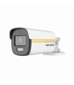 DS-2CE12DF3T-FS Cámara bala turbo color 24/7 , lente fijo 2.8m, 2Mpx, IP67, Iluminación blanca, 4 híbrido, micrófono incorporado