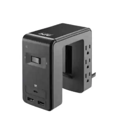 PE6U21 Protector contra sobretensiones 6 tomas de salida, con cargador USB de 2 puertos tipo A y 1 tipo C de 4.8 A y 120 V