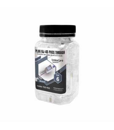 TC6S-PASS CONECTOR RJ45 CON PLUGS PASS THROUGH CAT6 BLINDADO CHAPADO DE ORO A 30 MICRAS PARA DURABILIDAD EXTREMA , Epcom, Conectores UTP Guatemala
