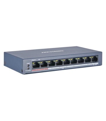 DS-3E0109P-E/M(B) Switch PoE+, No Administrable, 8 Puertos 10/100 Mbps PoE+, 1 Puerto 100 Mbps Uplink
