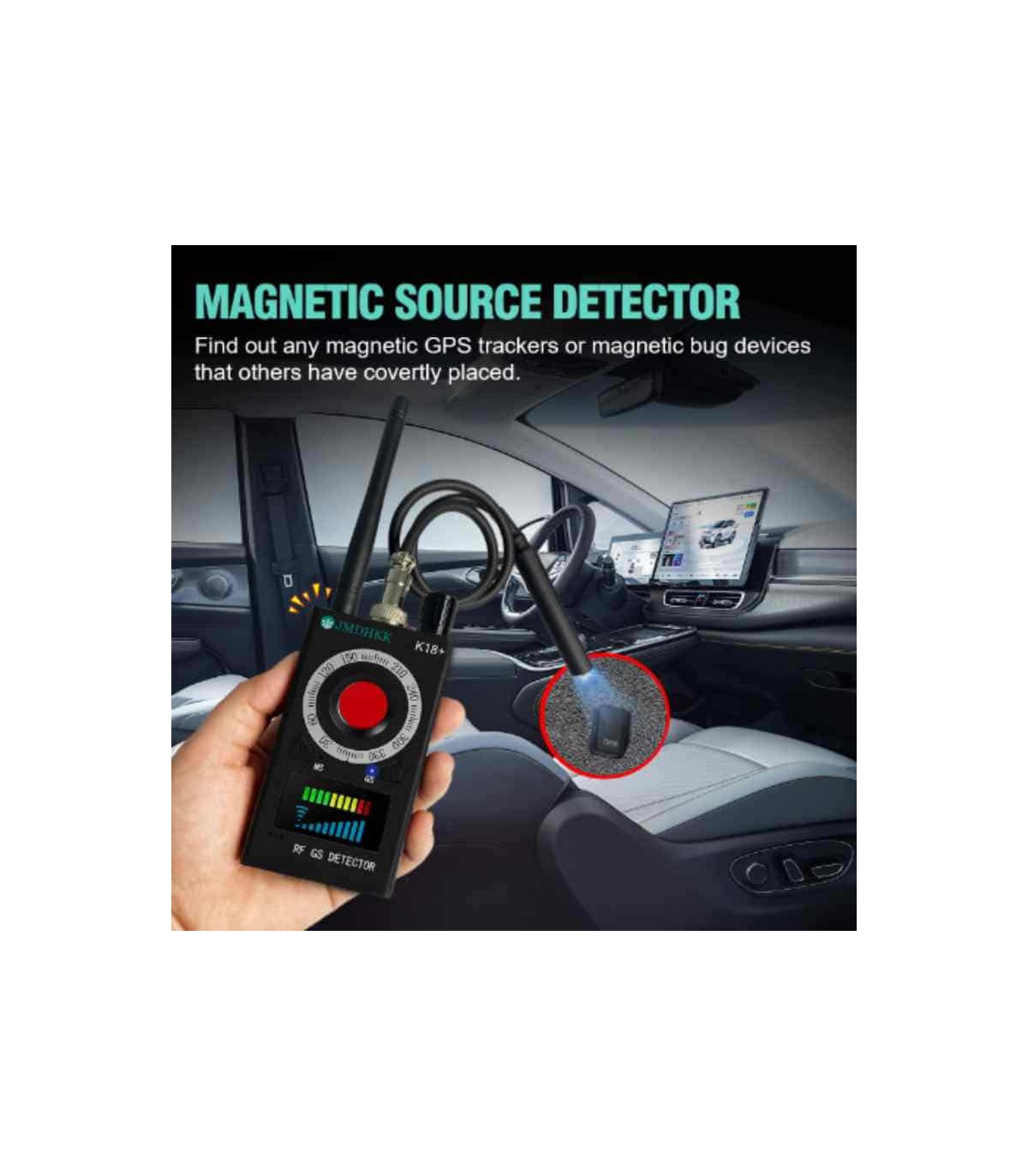 K18 Detector Antiespía Rastreador y Detector GPS, Detector y Escáner de  Señal RF, Buscador de Cámara y Micrófono - Probadores de Video - Camaras de  Seguridad Y Control de Acceso