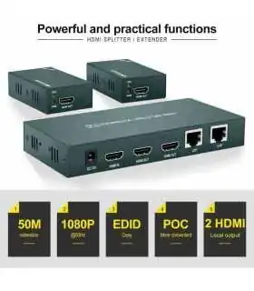 ZUK-06-987 Extensor de Video VGA con cable UTP y conectores RJ45, Con cable CAT 6 hasta 30 metros, Cat 5e solamente 20mts de Coinser