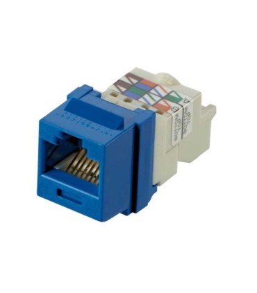 NK6TMBU Dado Conector Jack Estilo TP, Tipo Keystone, Categoría 6, de 8 posiciones y 8 cables, Color Azul