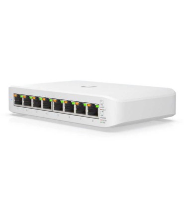 Switch UniFi Lite Administrable PoE de 8 Puertos 10/100/1000 Mbps (4 puertos 802.3af/at), 52 W