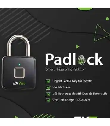 Padlock Candado Biométrico Con Huella Locker, recargable Zkteco
