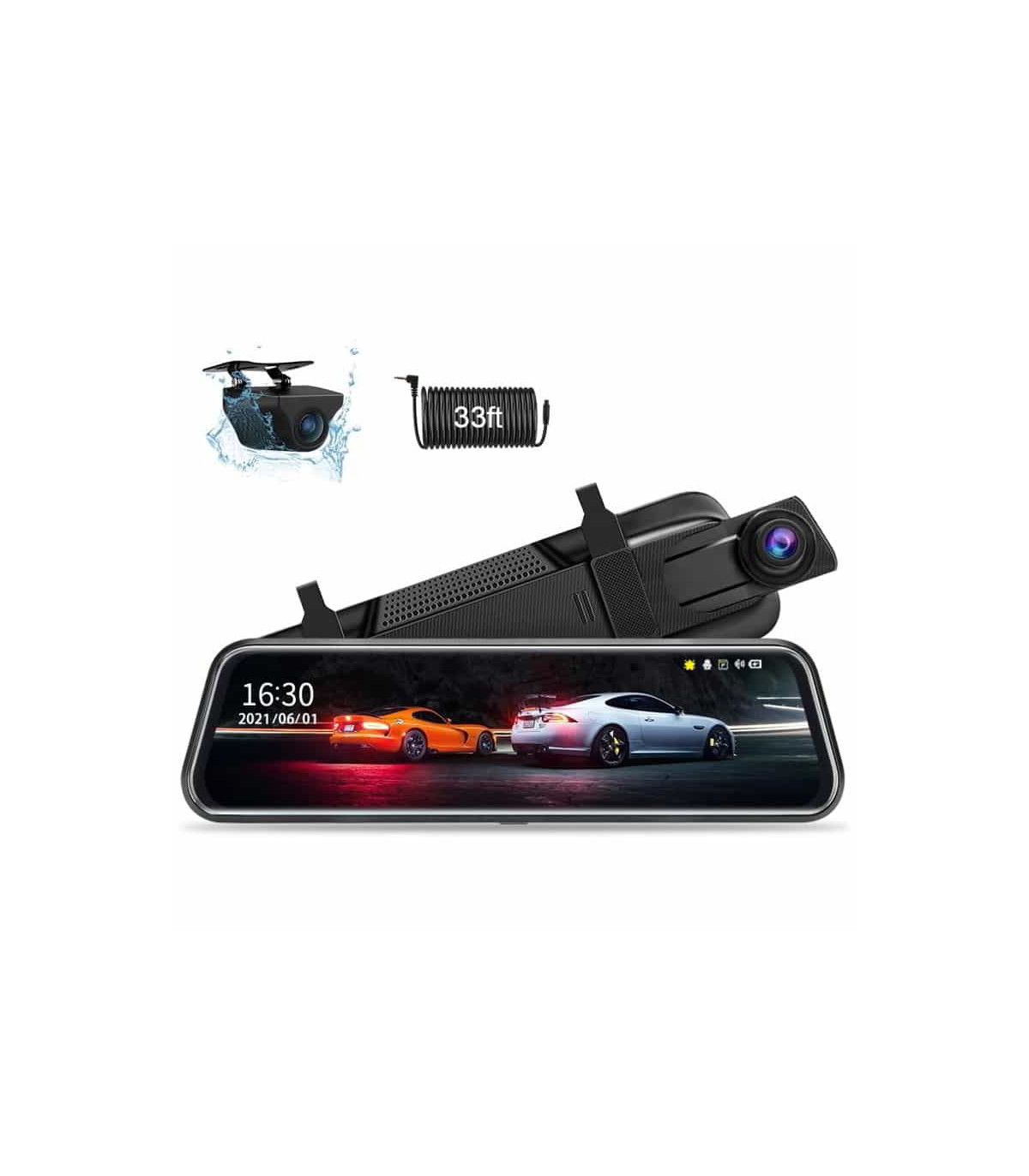 Comprar Cámara de espejo retrovisor de coche HD con pantalla táctil de 4,5  pulgadas DVR gran angular de visión nocturna cámara de salpicadero  delantera y trasera para coche, cámara de montaje de