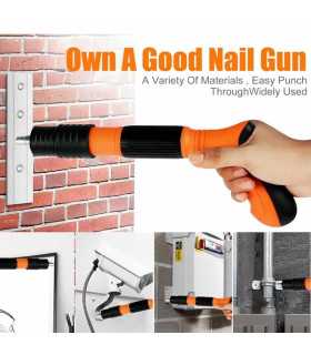 PISTOL-CLAVO Pistola de Clavos de Acero para Fijación de pared de Concreto, Hormigón, Aluminio, Hierro y otros