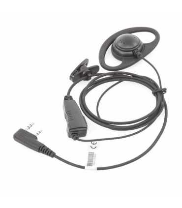 TX160NK01 Micrófono de solapa con gancho auricular en forma de D para radios TXPRO o KENWOOD