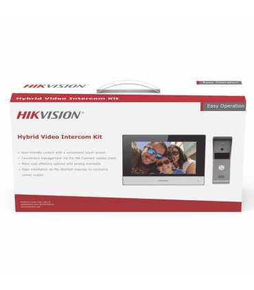 DS-KIS303-P Kit de Videoportero Analógico de Metal, IP a 4 Hilos, Llamada a App Hik-Connect, Monitor por Cable o WiFi y IP65 , Hikvision, Video Portero Guatemala