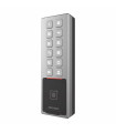 DS-K1T805MBFWX Teclado Exterior WiFi Antivandálico, Administrable en Nube, Acceso por PIN, Tarjeta MIFARE, Huella y Bluetooth