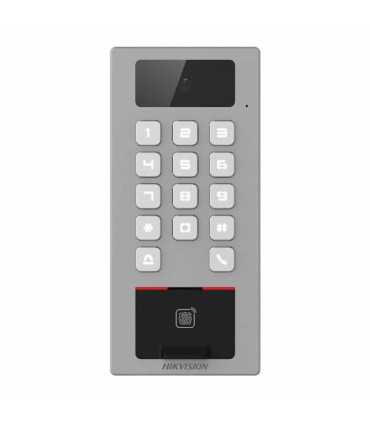 DS-K1T502DBFWX-C Biométrico con Teclado, Exterior Antivandálico IP65/IK09, Videoportero, Huella, Tarjeta, PIN o App HikConnect