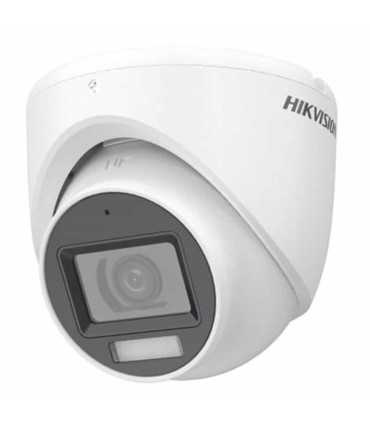 DS-2CE76D0T-LMFS Cámara Dual Light ColorVu Turret 2 Mpx Lente 2.8mm, 30mts IR + 20 mts Luz Blanca, Exterior IP67 Metal , Hikvision, Cámaras Análoga 2 Mpx Guatemala