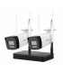 NKS424W0H Kit de dos cámaras Bala y NVS WiFi de 4 MP, H.265, audio bidireccional, soporta SIM y Micro SD