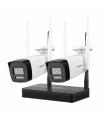 NKS424W0H Kit de dos cámaras Bala y NVS WiFi de 4 MP, H.265, audio bidireccional, IR 30m, soporta  Micro SD