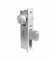YA-AL-11353 Cerradura de lujo, para puertas de aluminio, llave - mariposa. Pestillo CUADRADO, Acabado Aluminio