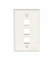 NK3FNIW Placa de Pared Vertical, Salida Para 3 Puertos Keystone, Color Blanco Mate
