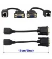 ZUK-06-987 Extensor de Video VGA con cable UTP y conectores RJ45, Con cable CAT 6 hasta 30 metros, Cat 5e solamente 20mts