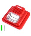 WD7324 Sirena con luz estroboscópica 9 a 24 V CC cableada, 3 tonos diferentes, Sonido fuerte 105dB, 6 LED integrados
