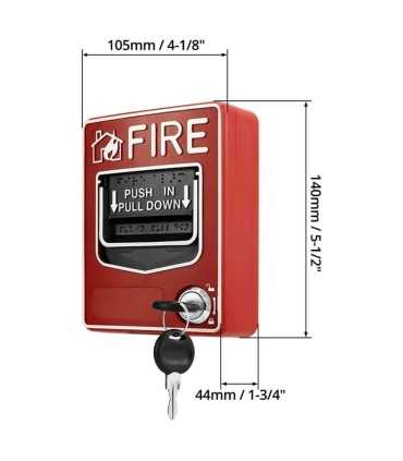 QS30092 Estación de alarma de incendio de emergencia con cable, doble acción 9-28VDC con 2 llaves , Coinser, Alarma cableada Guatemala