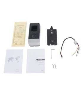 DS-K1201AMF Lector esclavo MIFARE IP65, Lector de Huella Digital y Tarjetas, RS-485, Interior y Exterior, Requiere Panel