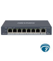 DS‑3E1309P‑EI-M Switch PoE Hikvision 8 Puertos 10/100 Mbps + 1 Uplink Gigabit, 60W PoE, Largo Alcance