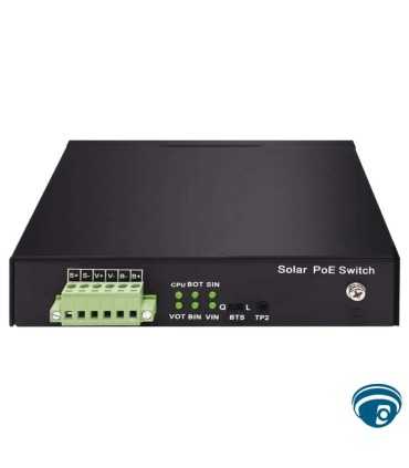 WI-PS306GF-UPS Switch PoE Gigabit de 6 Puertos con Controlador para Paneles Solares y Baterías, Protección de 6kV