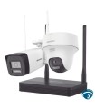 NKS422W02H Kit cámaras Wi-Fi 2 MP Bullet + Turret con NVS 4 canales, soporta hasta MicroSD de 512GB