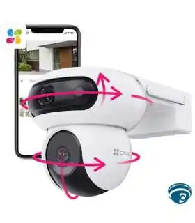 CS-H90-R100-8H44WKFL Cámara Wi-Fi Doble Lente 2K+ con IA y Defensa Activa, visión color 40m, H265, microSD 512 GB, audio