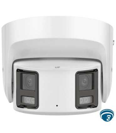 DS-2CD2387G2P-LSU-SL Cámara IP panorámica ColorVu 8MP 180°, lente 4mm, luz blanca 30m, estrobo y audio, IA humano-vehículo, PoE