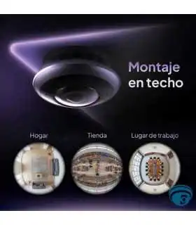 CS-E4p-R100-8C6WKF Cámara Wi-Fi panorámica fisheye 3K+ vista 360° con IR 10m, detección humana con IA y audio bidireccional