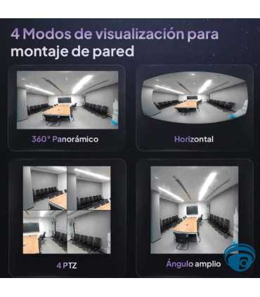 CS-E4p-R100-8C6WKF Cámara Wi-Fi panorámica fisheye 3K+ vista 360° con IR 10m, detección humana con IA y audio bidireccional , EZVIZ, Cámaras WiFi Guatemala