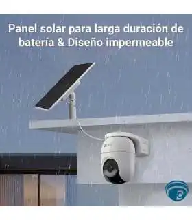 CS-CB8c/SP-R100 Kit Cámara Wi-Fi exterior a batería Pan/Tilt 2K+ 4MP, con panel solar 5W, IA humano/vehículo, con giro 340°-80°