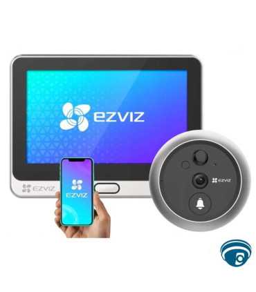 CS-DP2C-A0-6E2WPFBS mirilla inteligente 1080p con pantalla timbre integrado WiFi 2.4 GHz angular 155° batería 4,600 mAh, microSD