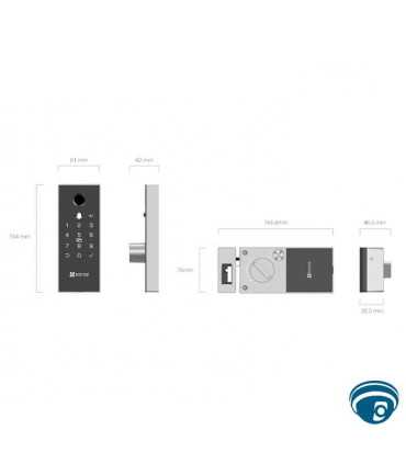 CS-DL03-R100-WBCP-GR cerradura inteligente WiFi 2.4G tipo rim, desbloqueo remoto por app seguro, alarma anti manipulació