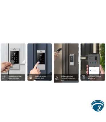CS-DL04-R100-WBCP-GR cerradura inteligente WiFi 2.4G tipo deadbolt con códigos desbloqueo remoto por app códigos temporales IP55