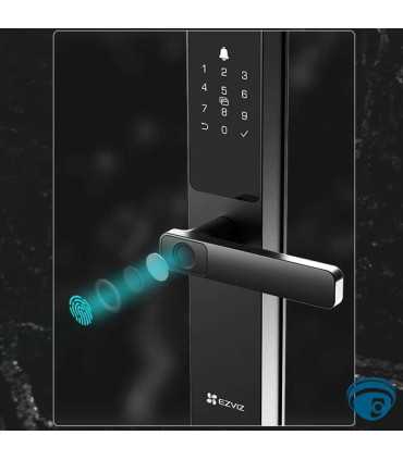 CS-DL05-R100-WBCP-GR Cerradura inteligente con huella y Wi-Fi 2.4 GHz, Bluetooth, PIN y tarjeta de proximidad IP65 acceso remoto